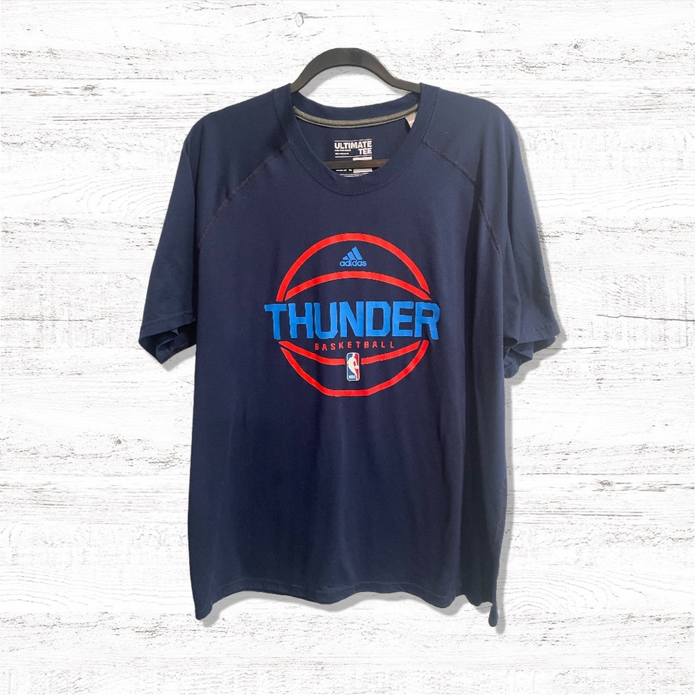 Adidas Men's NBA Oklahoma City Thunder Basketball T Shirt Blue Size 2XL